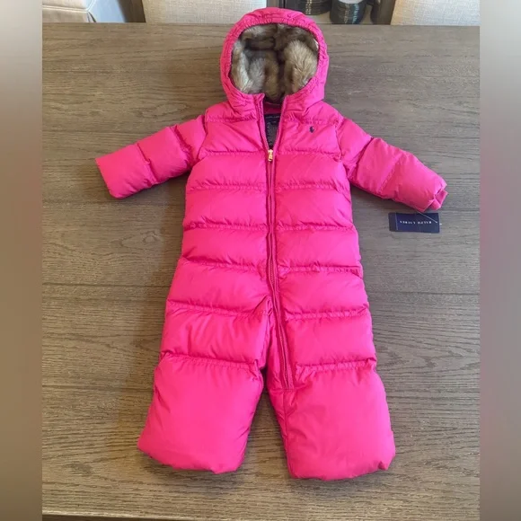 NWT Ralph Lauren pink down snowsuit - Picture 1 of 7